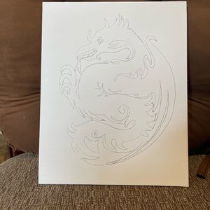 Pre-Hand Drawn Paint Canvas/Kit (dragon).